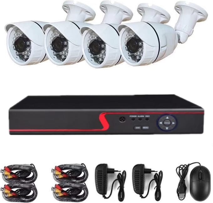 Compleet Camera Beveiliging Set met 4 Camera - Bedraad - + 500GB HDD - Beveiligingscamera Buiten - Bewakingscamera - CCTV
