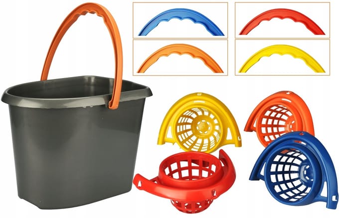 Ravi Magic Serie - Mop Emmer Met Wringer - 10L - Meerdere Kleuren - Handgreep