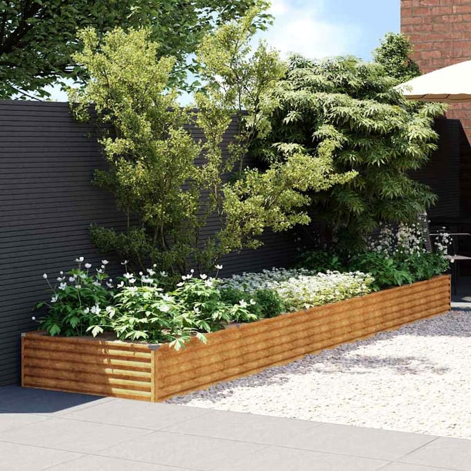 vidaXL - Plantenbak - verhoogd - 482x100x36 - cm - cortenstaal