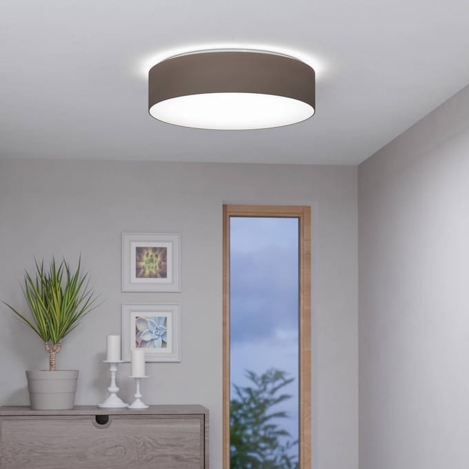 EGLO connect.z Romao-Z Smart Plafondlamp - Ø 57 cm - Wit/Taupe - Instelbaar RGB & wit licht - Dimbaar - Zigbee