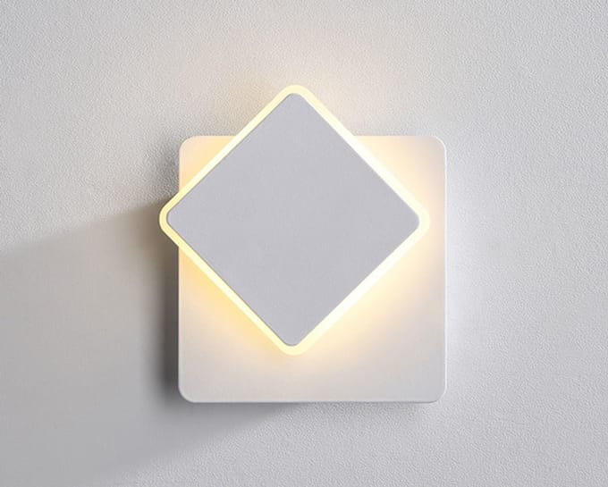 Wandlamp LED Design Wit Vierkant Aluminium - Scaldare Domaso