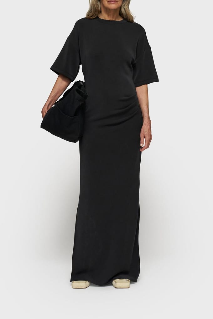 10DAYS Soft Scuba Tee Dress Black Größe: M | Maxikleider Outlet | Damen | Schwarz
