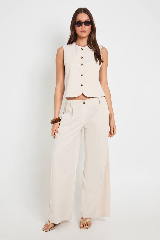 boohoo Dames Gilet Met Ronde Hals En Textuur | Ecru | Maat: 38