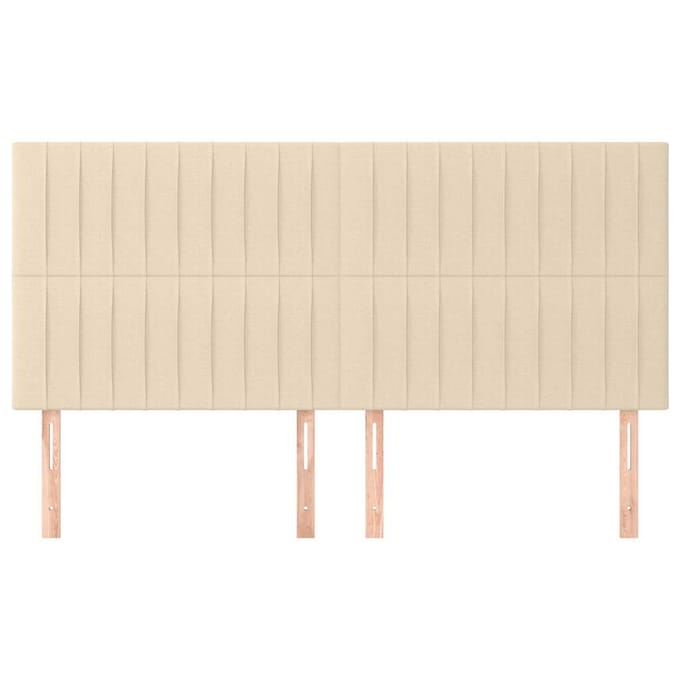 vidaXL - Hoofdbord - crème - 180x5x118/128 - cm - stof