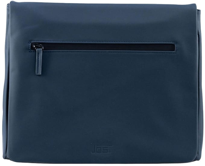 JOST laptoptas schoudertas met laptopvak Halmstad Messenger Bag Navy donkerblauw