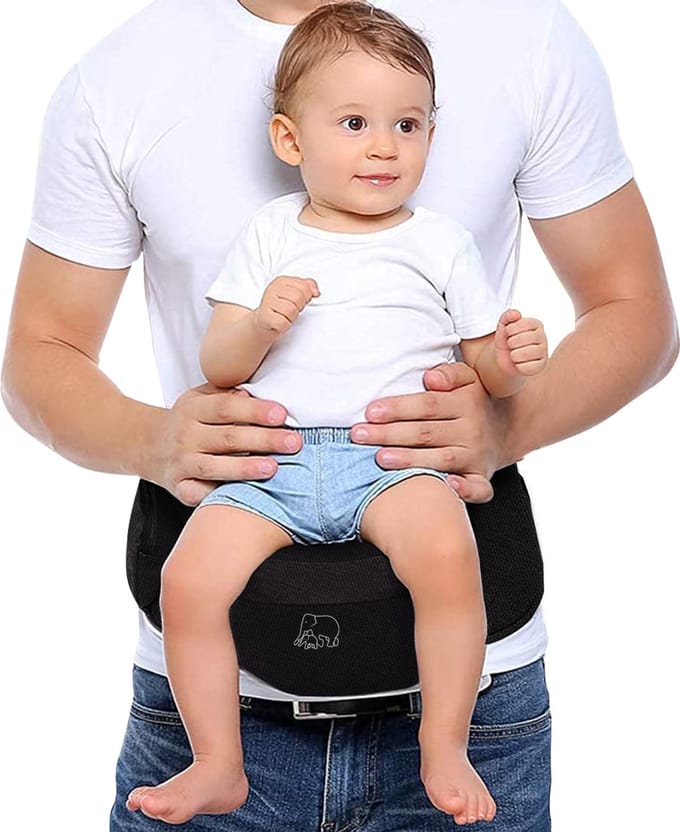 Deryan Pack Basic Heupdrager - Baby Peuter Heupzitje - Draagzak Zwart
