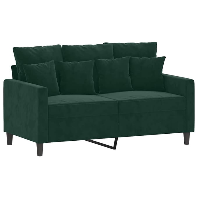 vidaXL - 2-delige - Loungeset - met - kussens - fluweel - donkergroen