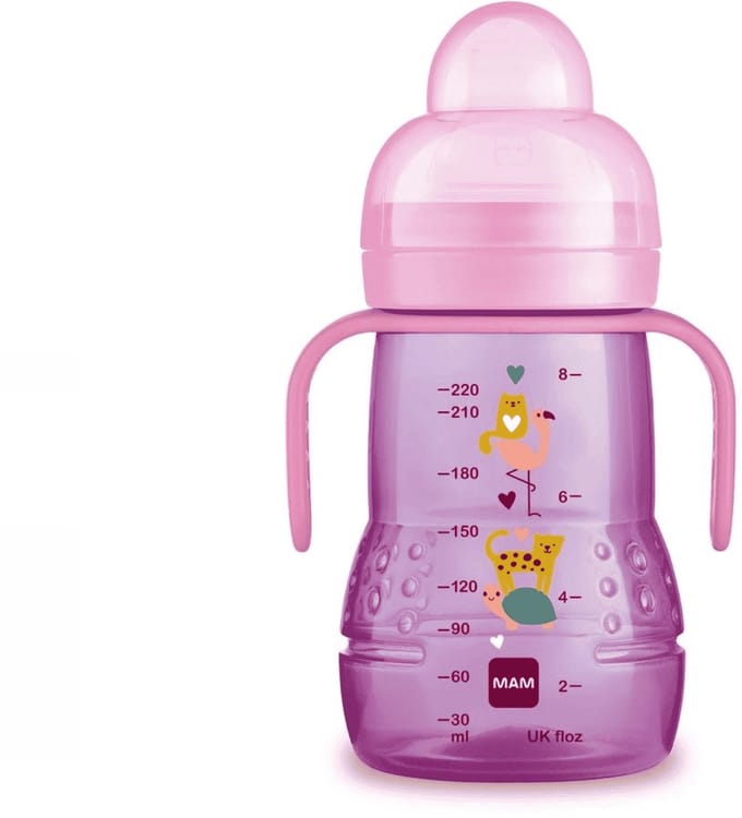 MAM - Trainer+ Drinkbeker - 220 ML - Met Speen, Drinktuit & Handgreep - Antilek - Roze