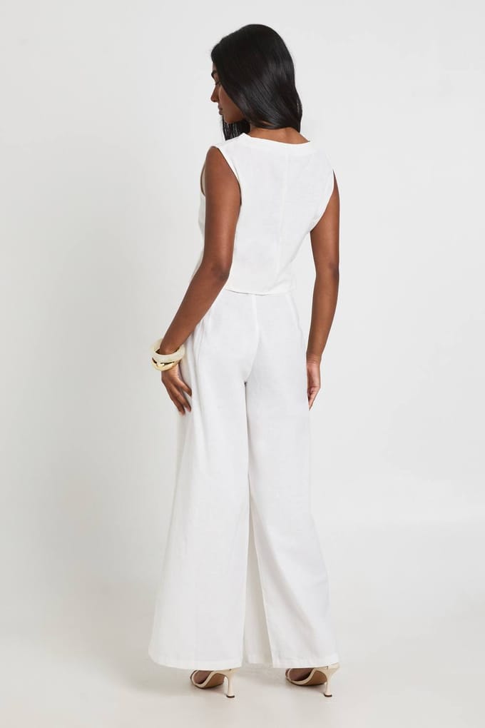 boohoo Dames Gilet Op Maat Met Linnen Look | Natural | Maat: 40