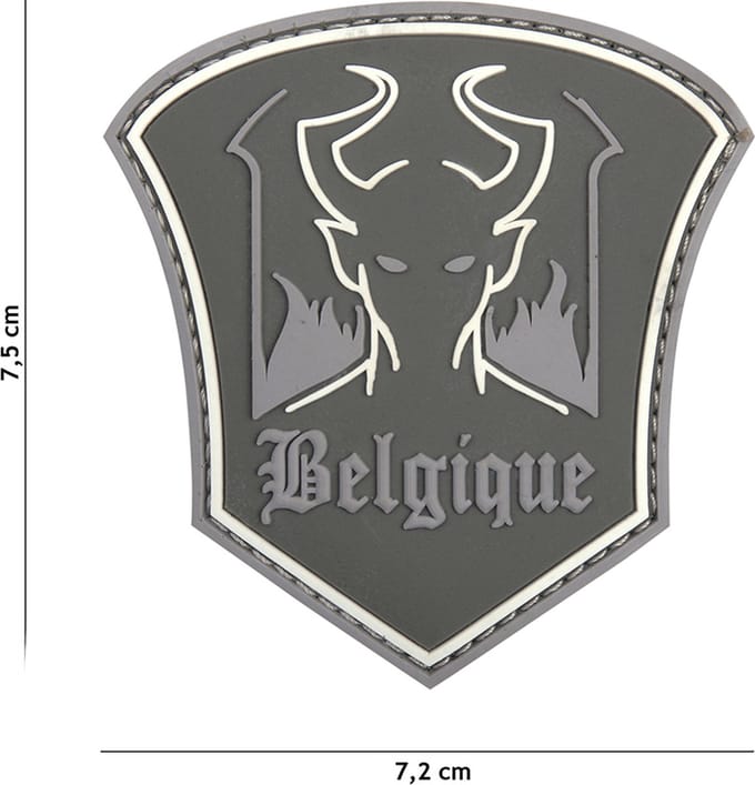 101 Inc Embleem 3D Pvc Belgische Duivel Grijs  20074