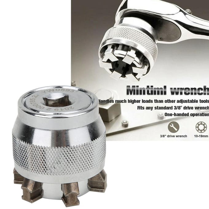 Universele Dopsleutel Magische Verstelbare Dop voor 10~19mm 38~34in Moer gray