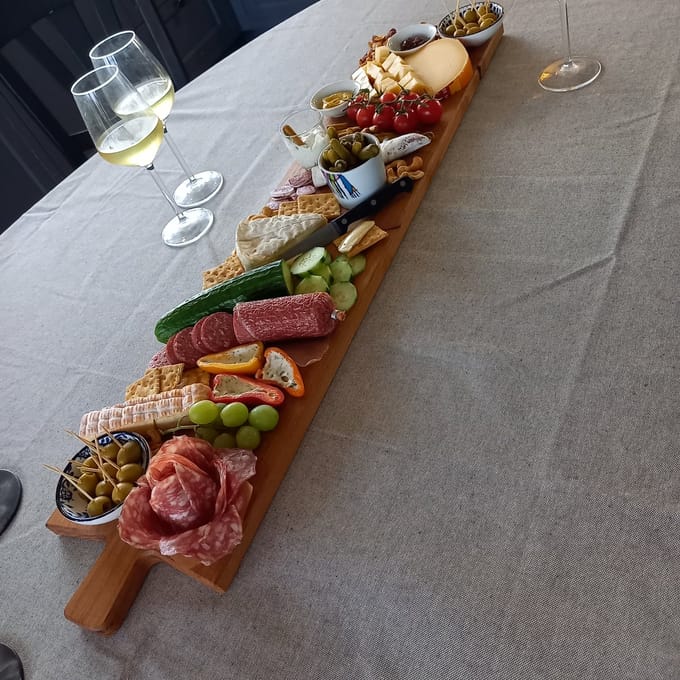 Grote Borrelplank - Massief Eikenhout – 90 cm Lang – recht handvat