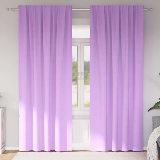 vidaXL - Blackout - Gordijnen - met - Ringen - 2 - st - Paars - 260 - x - 140 - cm - Polyester