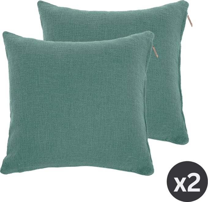 Tiseco - Kussen (gevuld) COTTON SLUB - SET/2 - 45x45 cm - Groen
