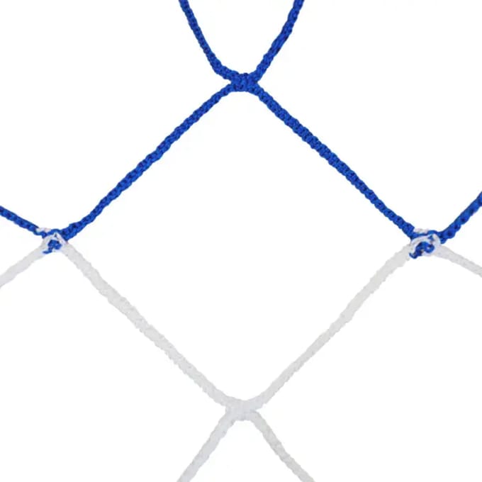Paar tweekleurige handbalnetten in enkeldraads pp vlechtwerk Emdé 4 mm