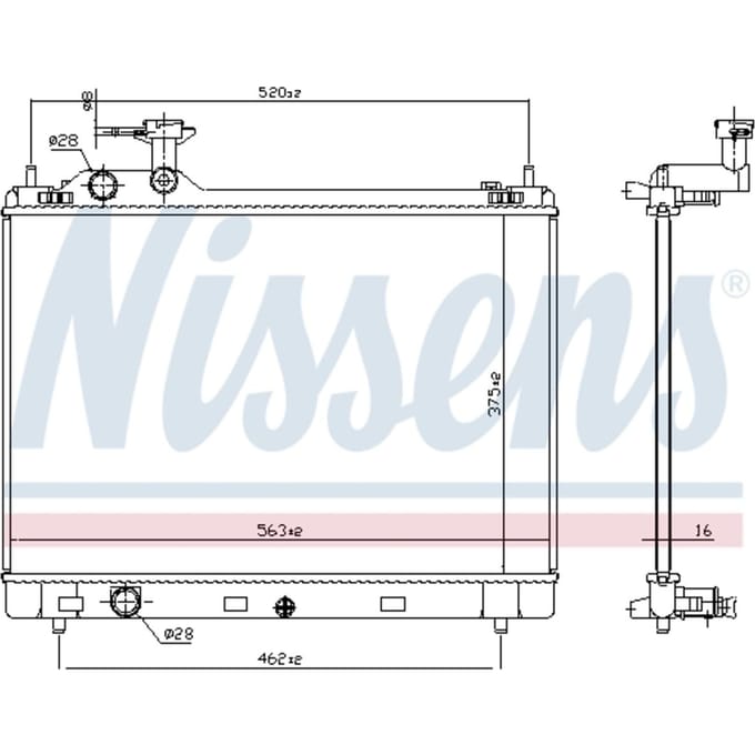 Radiator, motorkoeling NISSENS 606951