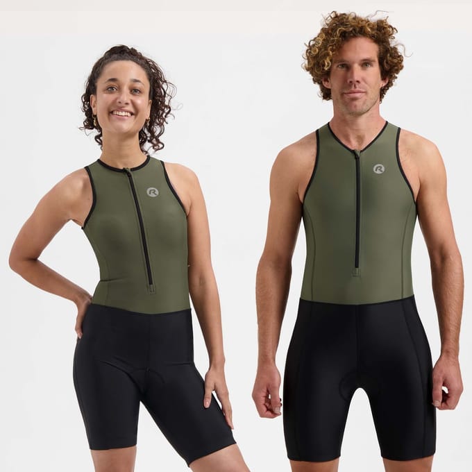 Rogelli Florida Dames en Heren Trisuit - Mouwloos - Zwart/Groen