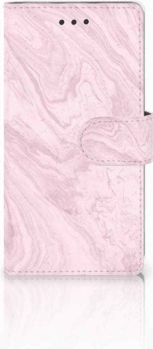 Huawei Ascend P8 Lite Bookcase Marble Pink - Origineel Cadeau Vriendin