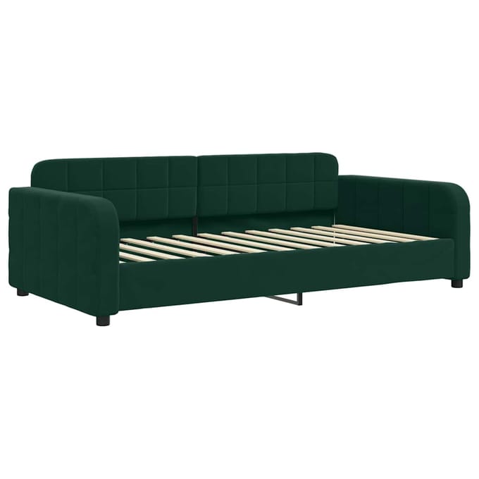 vidaXL - Slaapbank - met - matras - 100x200 - cm - fluweel - donkergroen