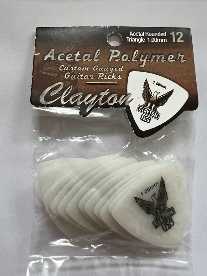 Clayton - Acetal - rounded triangle plectrum - 1.00 mm - 12-pack