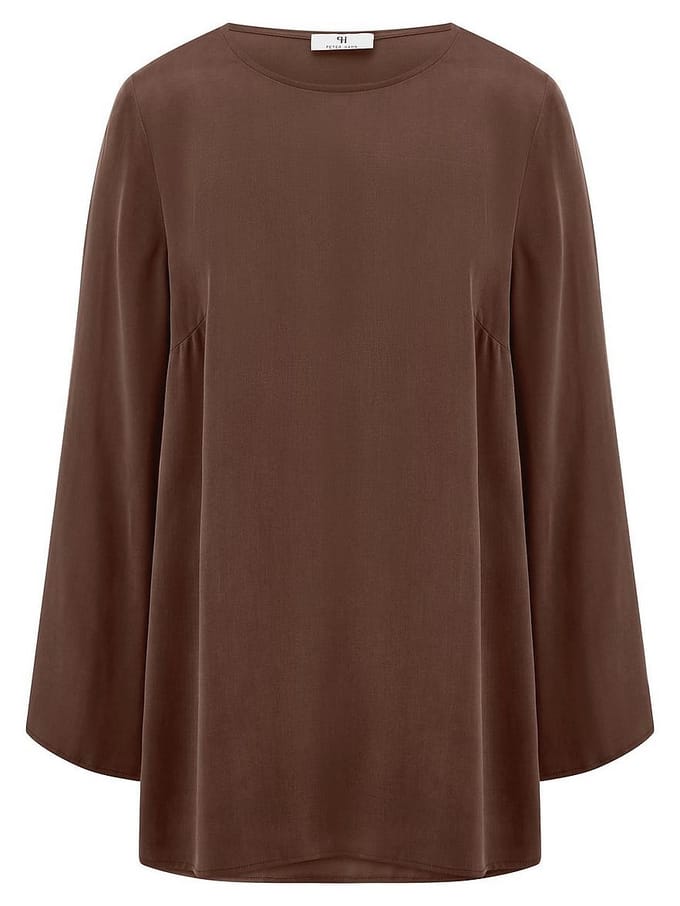Lange blouse Van Peter Hahn bruin