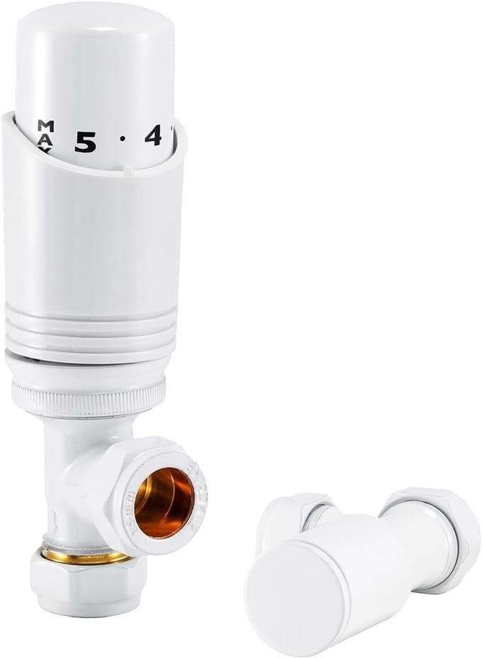 Thermostatische afdekking voor radiator incl. afdekventiel - 15mm schuin
