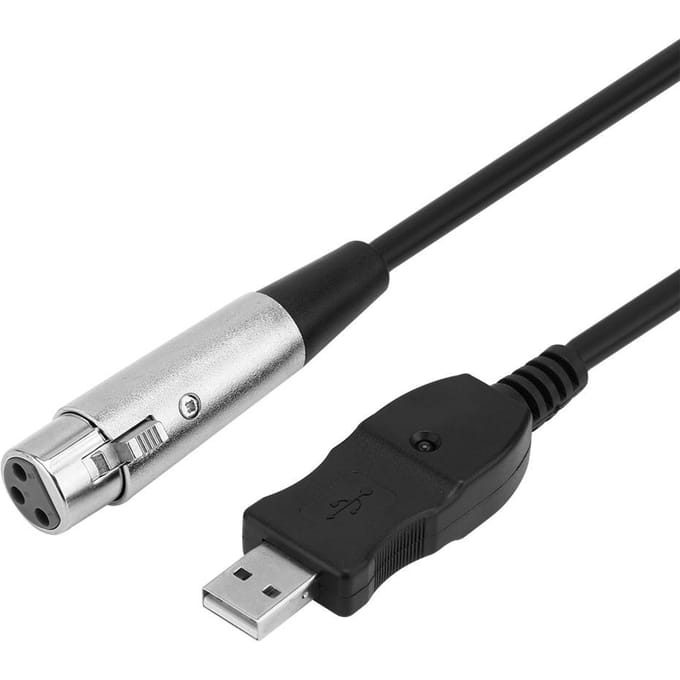 USB Mannelijk naar XLR Vrouwelijk Microfoon Mic Studio o Link Kabel Adapter Zwart