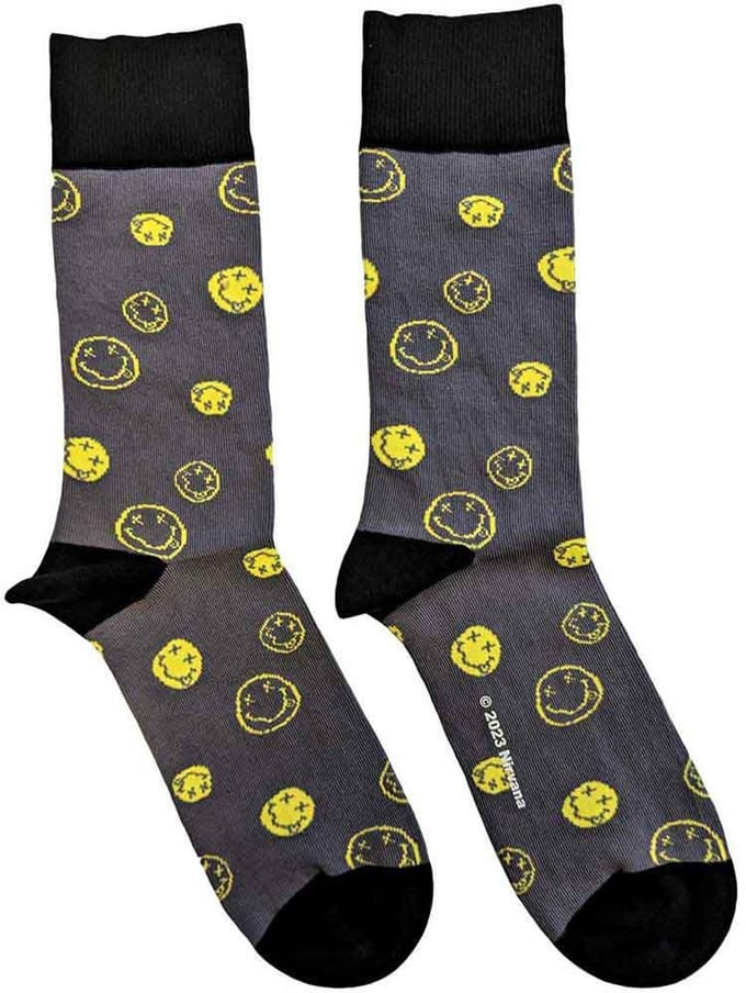Nirvana - Mixed Happy Faces Enkelsokken - Grijs