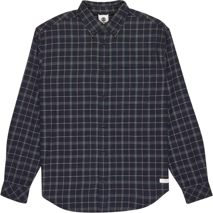 Element Button Down Flannel Regular Fit Overhemd Met Lange Mouwen Blauw XS Man