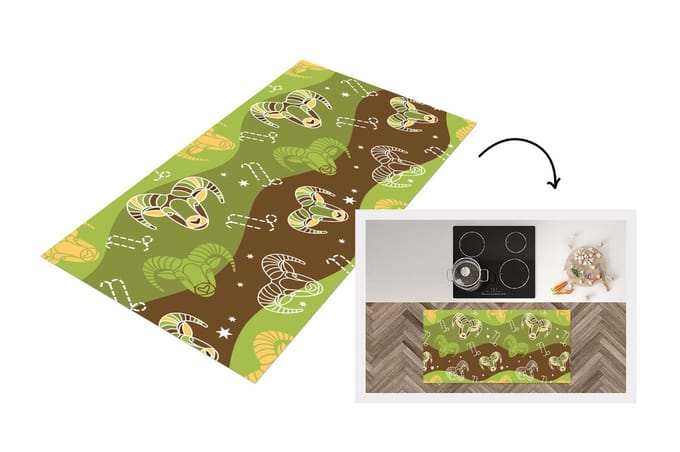 Keukenloper - Loper keuken - Steenbok - Design - Astrologie - 120x60 cm - Keukenloper vinyl