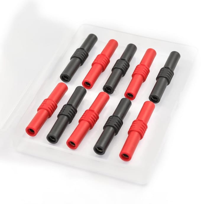 10x Banaanbus Koppeling Adapter 4mm Zwart en Rood voor Luidspreker Kabelaansluiting