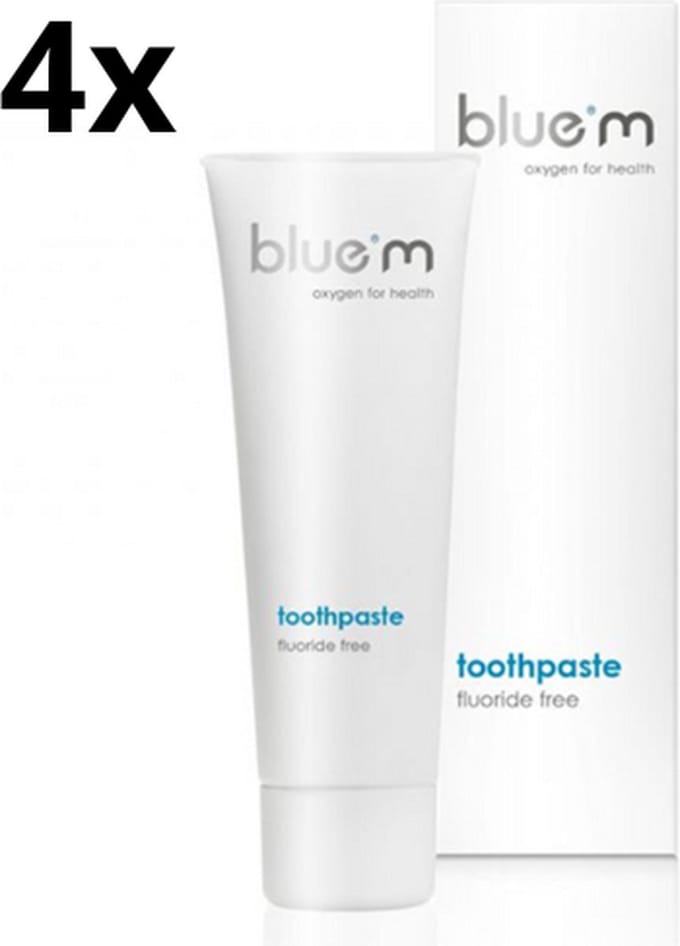 4x Bluem Tandpasta Fluoride Vrij 75 ml - Voordeelverpakking