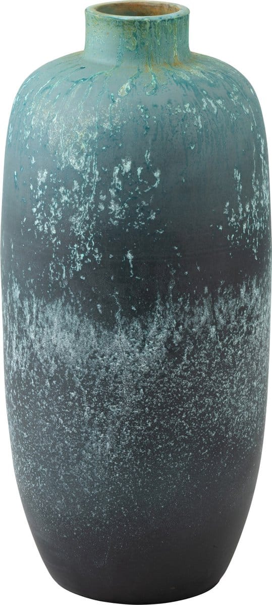 J-Line vaas Vintage - keramiek - azuur - medium - 72 cm hoog