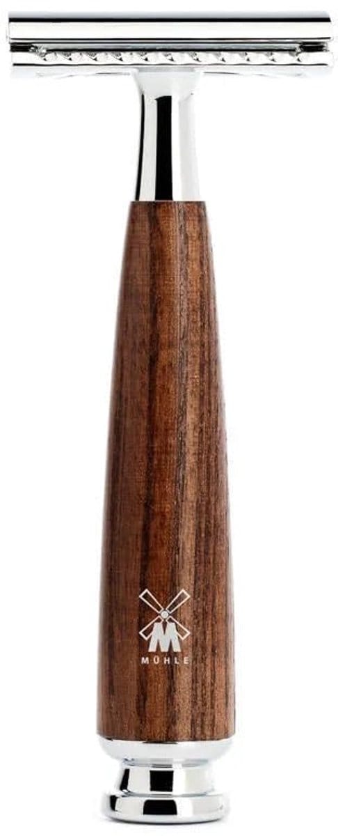 MÜHLE -Scheermes -Safety Razor Rytmo - Essenhout -Gesloten kam