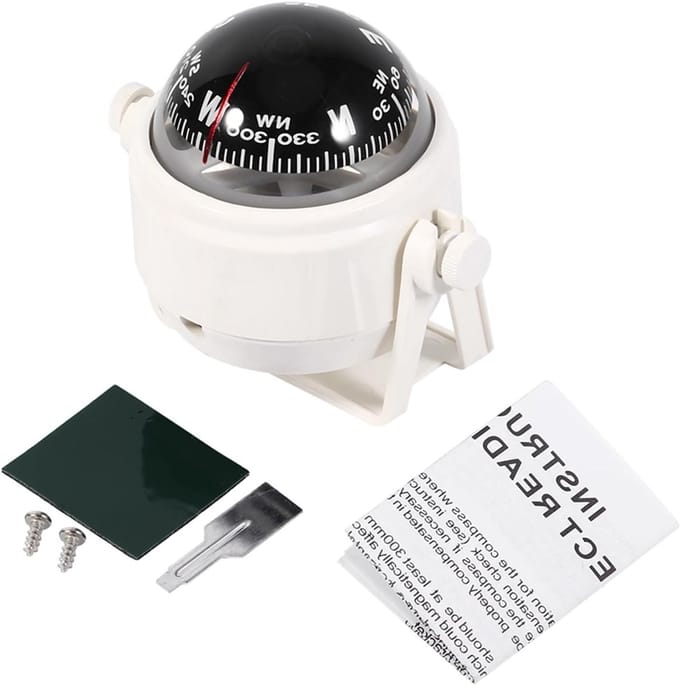 Compas voor Boot met Flush Mount Houder - Magnetisch en Digitaal, Perfect voor Navigatie op Zee