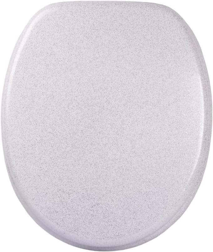 WC bril - Toiletzitting - Stil sluitend - Glitter design - 47x38 cm - Wit
