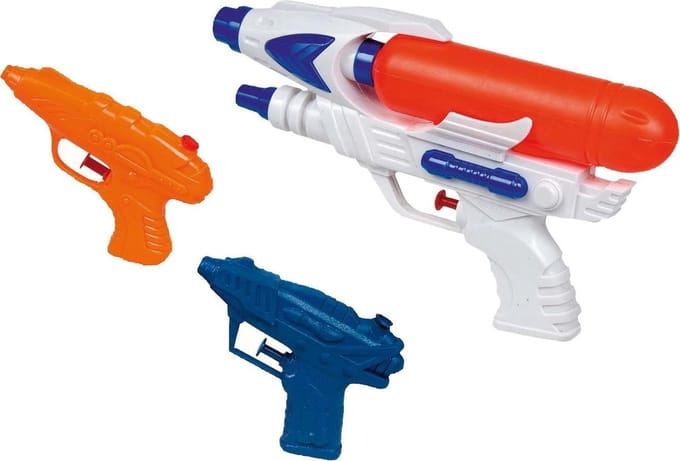 Happy People Waterpistolenset Junior Wit/oranje/blauw 3-delig