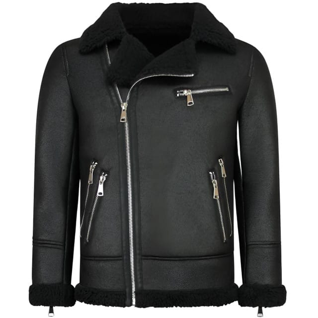 Imitatie Bontjas Heren - Lammy Coat - Zwart