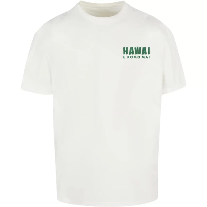 Merchcode - Hawai Oversized Heren Tshirt - S - Wit