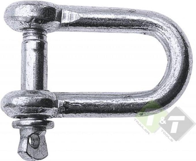 D-sluiting met borstbout, Oogbout, D-sluiter 8 mm.