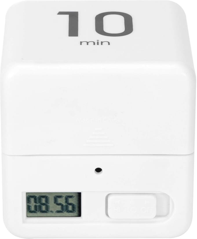 Dailygoods - Sensor Timer - Time Management - Cube Countdown Timer - Rood - Keukentimer - Geschikt voor leren en sporten - 1-3-5-10 minuten