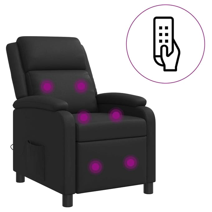 vidaXL - Massage - Relaxstoel - Zwart - Kunstleer