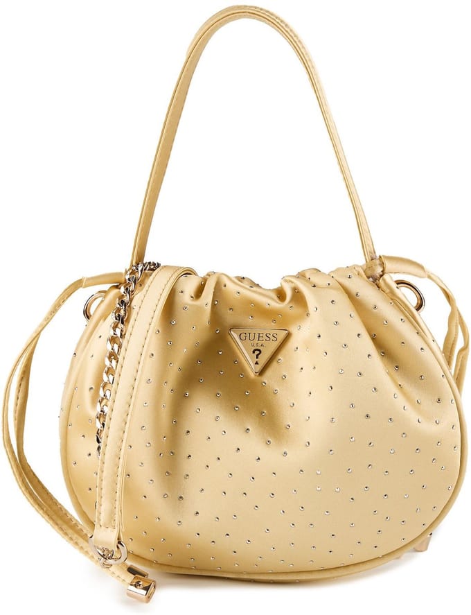 GUESS schoudertas handtas Elsie Pouch Gold goudkleurig