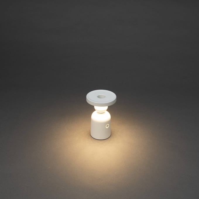 Konstsmide LED tafellamp Nantes, wit, aluminium, IP54, dimmer, CCT