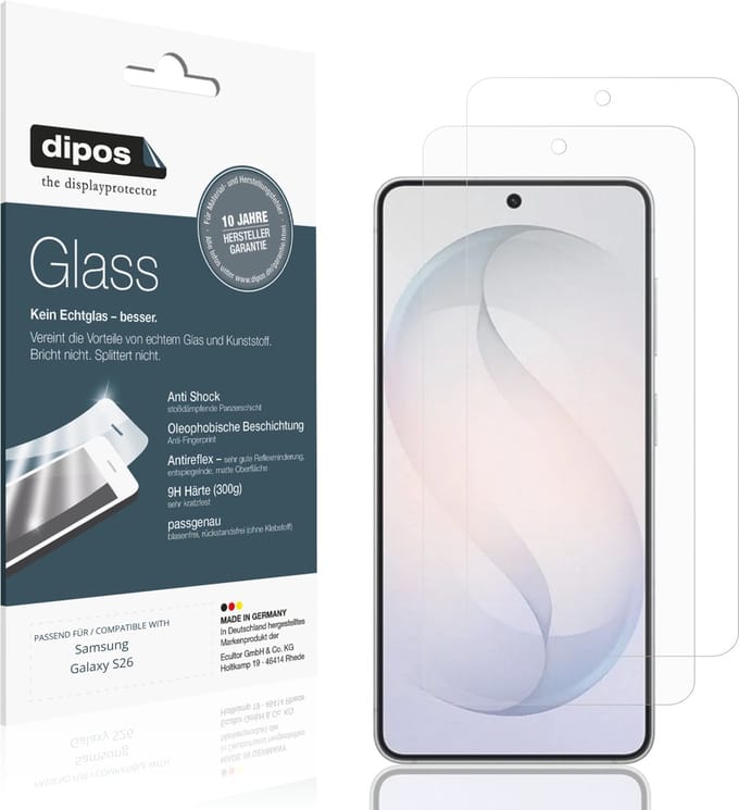 dipos – 2x Matte Pantserfolie geschikt voor Samsung Galaxy S26 | 9H Screenprotector