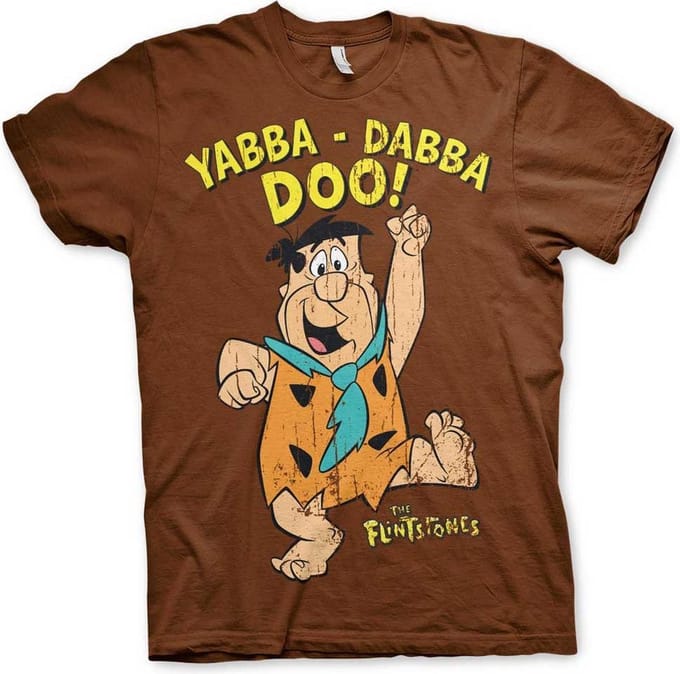 The Flintstones Heren Tshirt -M- Yabba-Dabba-Doo Bruin