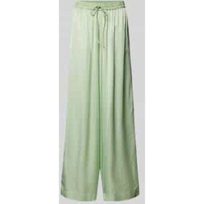 Regular fit wide leg broek van zuivere viscose model 'TALIA'