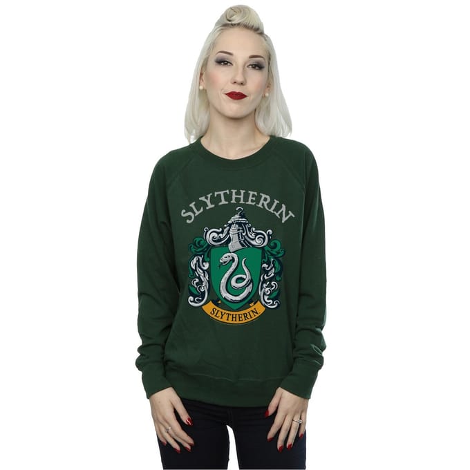 Harry Potter Dames/Dames Slytherin Crest Sweatshirt (Bosgroen)