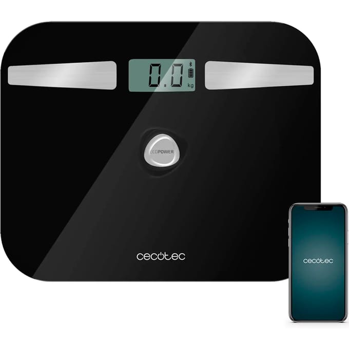 Digital Bathroom Scales Cecotec EcoPower 10200 Smart Healthy LCD Bluetooth 180 kg Black