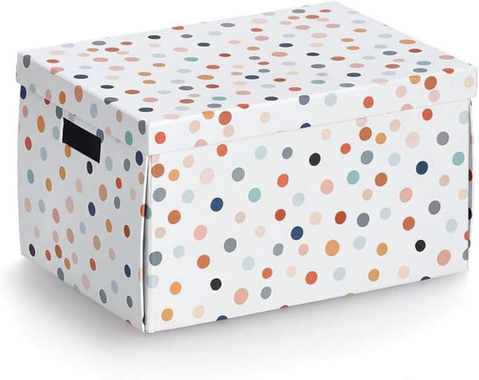 Opbergdoos met stippen voor kinderkamer - Gemaakt van gerecycled karton